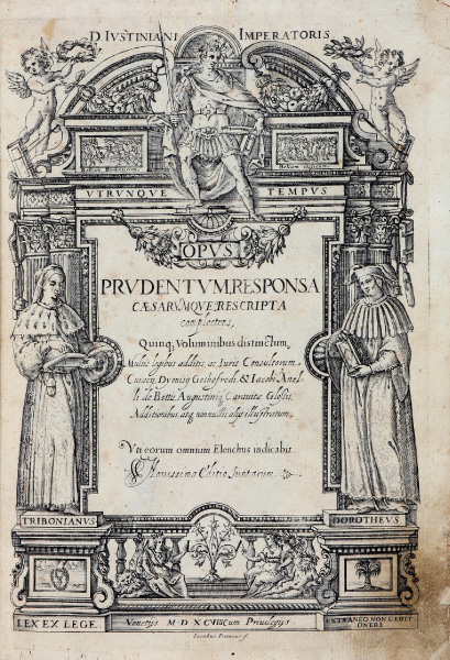 1598年ヴェネツィア版『ユースティーニアーヌス学説類集・古部』　副標題紙