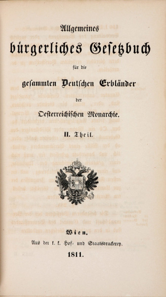 『オーストリア一般民法典』初版本