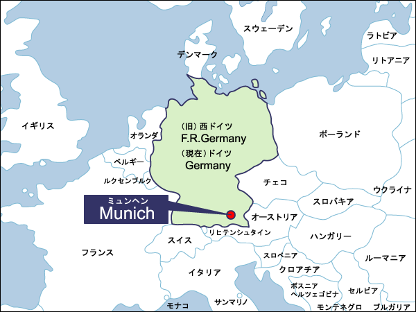 夏季第20回ミュンヘン大会開催地地図（拡大）