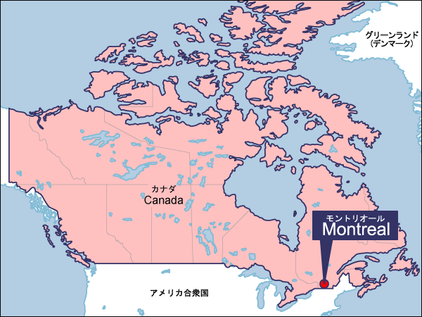 夏季第21回モントリオール大会開催地地図（拡大）