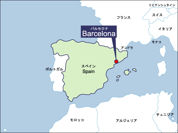 夏季第25回バルセロナ大会開催地地図（拡大）