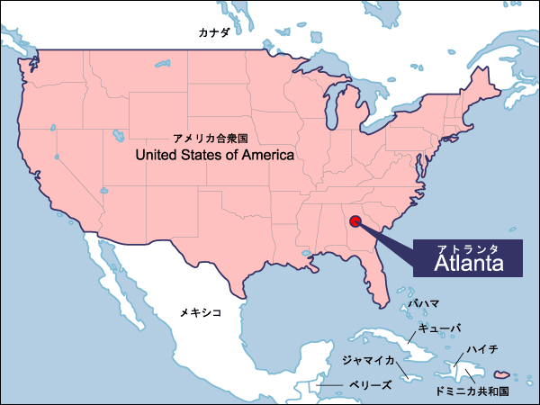 夏季第26回アトランタ大会開催地地図（拡大）