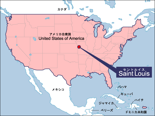 夏季第3回セントルイス大会開催地地図（拡大）