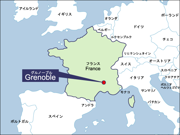冬季第10回グルノーブル大会開催地地図（拡大）
