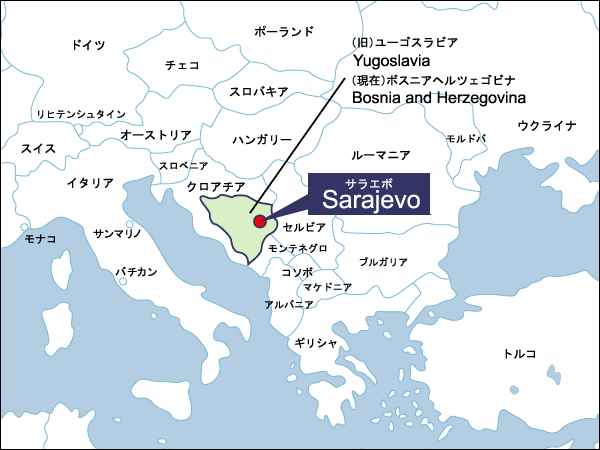 冬季第14回サラエボ大会開催地地図（拡大）
