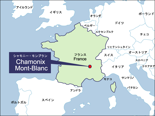 冬季第1回シャモニー・モンブラン大会開催地地図（拡大）