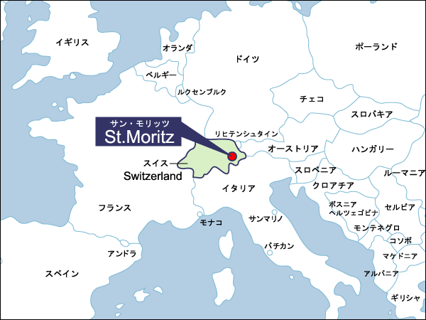 冬季第2回第5回サン・モリッツ大会開催地地図（拡大）