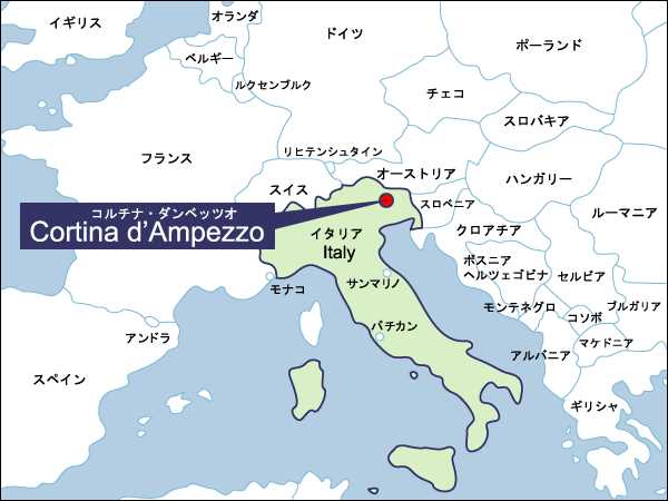 冬季第7回コルチナ・ダンペッツオ大会開催地地図（拡大）