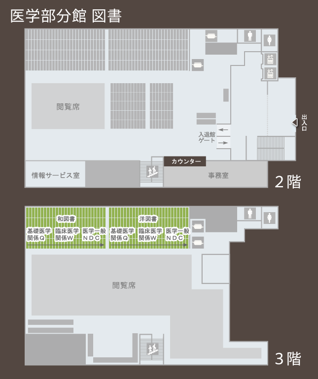 医学部分館図書所在マップ