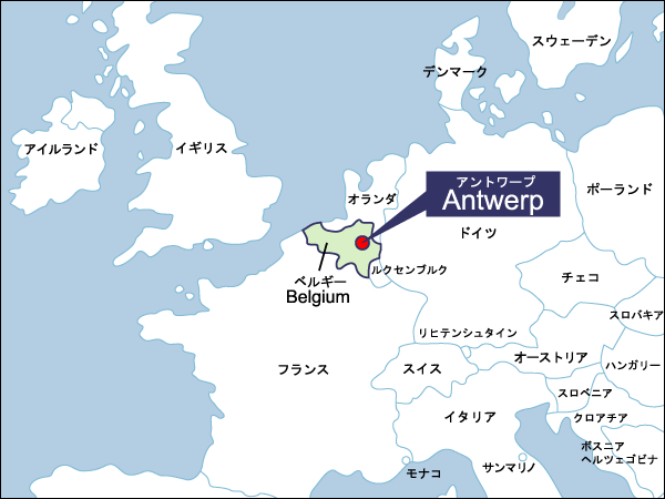 夏季第7回アントワープ大会開催地地図（拡大）